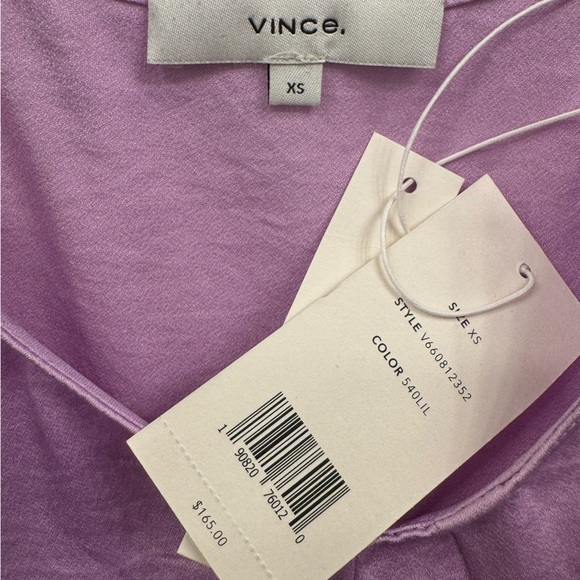 Vince Pleat Front Cami in Lilac, Size XS, New with Tags - Picture 5 of 6